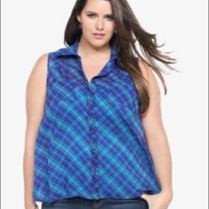 Sale! Torrid Blue Plaid Sleeves 💙